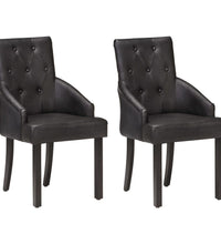 Esszimmerstühle 2 Stk. Schwarz Echtes Ziegenleder