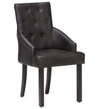 Esszimmerstühle 2 Stk. Schwarz Echtes Ziegenleder