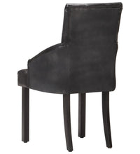 Esszimmerstühle 2 Stk. Schwarz Echtes Ziegenleder