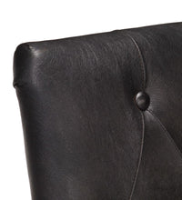 Esszimmerstühle 2 Stk. Schwarz Echtes Ziegenleder