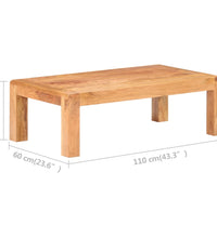 Couchtisch 110x60x35 cm Massivholz mit Honigfarbenem Finish