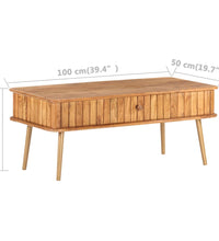 Couchtisch 100x50x40 cm Massivholz Akazie