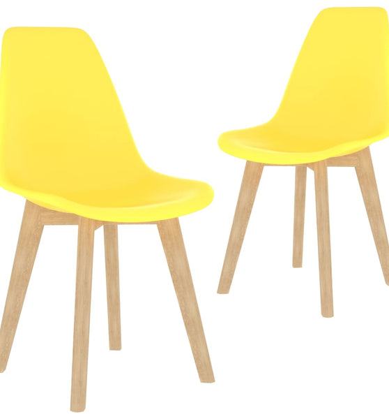 Esszimmerstühle 2 Stk. Gelb Kunststoff