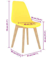 Esszimmerstühle 2 Stk. Gelb Kunststoff