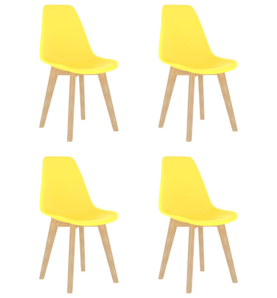 Esszimmerstühle 4 Stk. Gelb Kunststoff