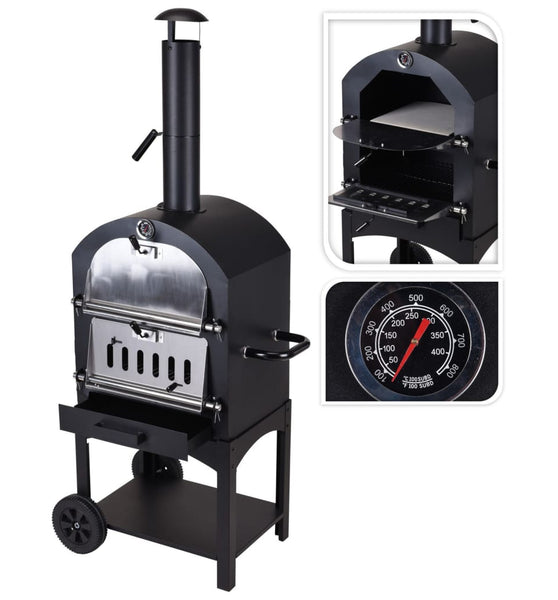 ProGarden BBQ Pizzaofen Schwarz