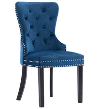 Esszimmerstühle 2 Stk. Blau Samt
