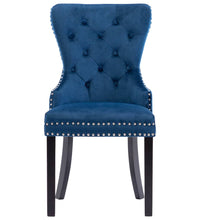 Esszimmerstühle 2 Stk. Blau Samt
