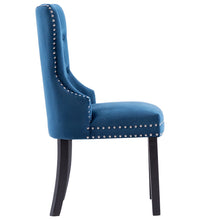 Esszimmerstühle 2 Stk. Blau Samt
