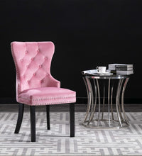 Esszimmerstühle 2 Stk. Rosa Samt