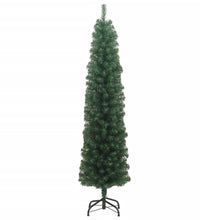 Künstlicher Weihnachtsbaum Schlank mit Ständer Grün 210 cm PVC