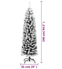 Künstlicher Weihnachtsbaum Schlank mit Schnee Grün 240 cm PVC