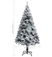 Künstlicher Weihnachtsbaum mit Schnee Grün 150 cm PVC