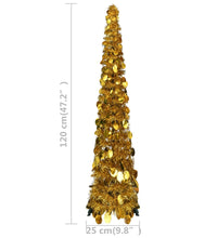 Künstlicher Pop-Up-Weihnachtsbaum Golden 120 cm PET