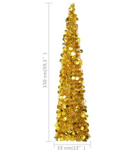 Künstlicher Pop-Up-Weihnachtsbaum Golden 150 cm PET