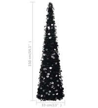 Künstlicher Pop-Up-Weihnachtsbaum Schwarz 150 cm PET