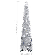 Künstlicher Pop-Up-Weihnachtsbaum Silber 120 cm PET