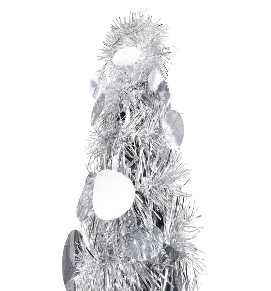 Künstlicher Pop-Up-Weihnachtsbaum Silber 150 cm PET