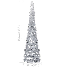 Künstlicher Pop-Up-Weihnachtsbaum Silber 150 cm PET