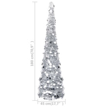 Künstlicher Pop-Up-Weihnachtsbaum Silber 180 cm PET