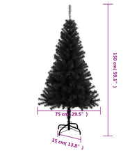 Künstlicher Weihnachtsbaum mit Ständer Schwarz 150 cm PVC