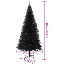 Künstlicher Weihnachtsbaum mit Ständer Schwarz 180 cm PVC