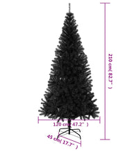 Künstlicher Weihnachtsbaum mit Ständer Schwarz 210 cm PVC