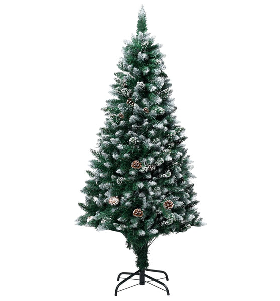 Künstlicher Weihnachtsbaum mit Zapfen und Schnee 150 cm