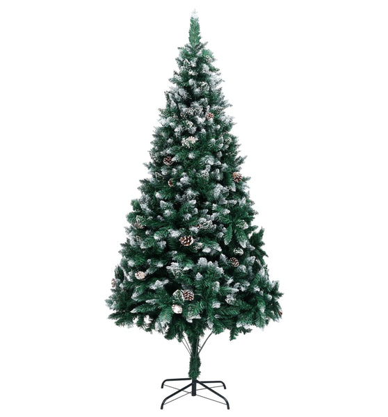 Künstlicher Weihnachtsbaum mit Zapfen und Schnee 210 cm