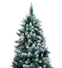 Künstlicher Weihnachtsbaum mit Zapfen und Schnee 210 cm