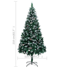 Künstlicher Weihnachtsbaum mit Zapfen und Schnee 210 cm