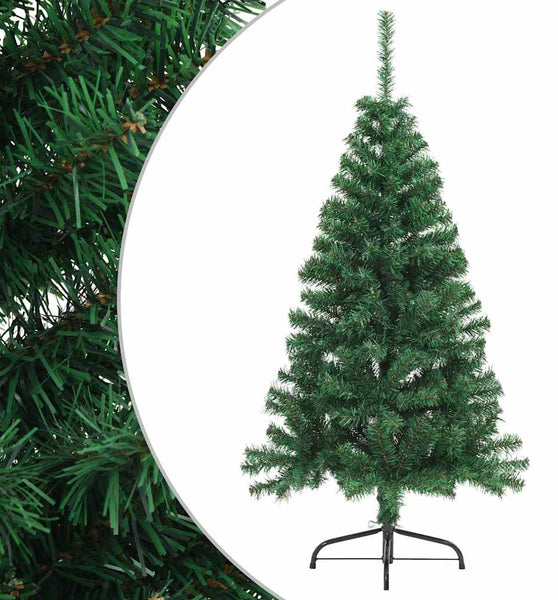 Künstlicher Halb-Weihnachtsbaum mit Ständer Grün 150 cm PVC