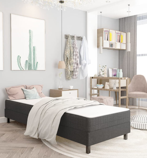 Boxspringbett Dunkelgrau Stoff 100x200 cm
