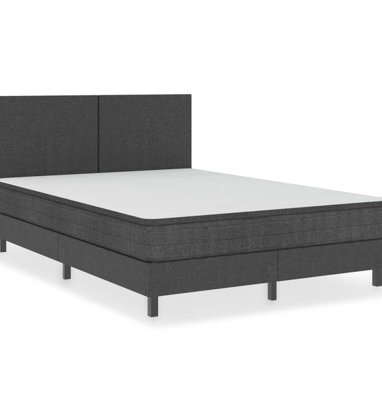 vidaXL Boxspringbett Dunkelgrau Stoff 160x200 cm