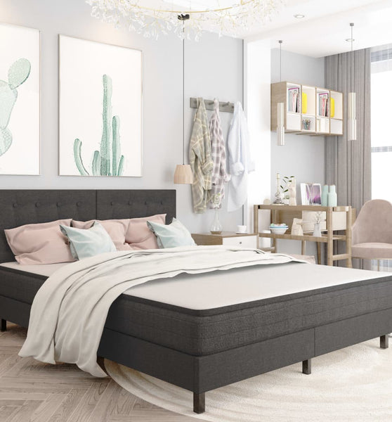 Boxspringbett Dunkelgrau Stoff 180x200 cm