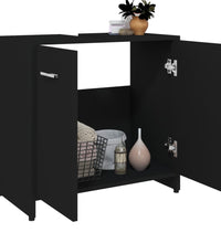 Badezimmerschrank Schwarz 60x33x61 cm Holzwerkstoff