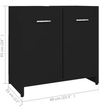 Badezimmerschrank Schwarz 60x33x61 cm Holzwerkstoff