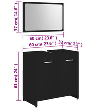 Badmöbel-Set Schwarz Holzwerkstoff