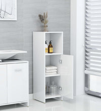 Badezimmerschrank Hochglanz-Weiß 30x30x95 cm Holzwerkstoff