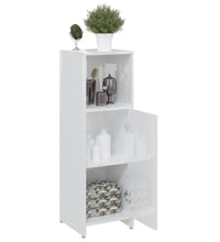 Badezimmerschrank Hochglanz-Weiß 30x30x95 cm Holzwerkstoff