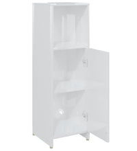 Badezimmerschrank Hochglanz-Weiß 30x30x95 cm Holzwerkstoff
