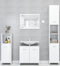 Badezimmerschrank Hochglanz-Weiß 30x30x95 cm Holzwerkstoff