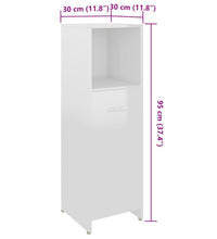 Badezimmerschrank Hochglanz-Weiß 30x30x95 cm Holzwerkstoff