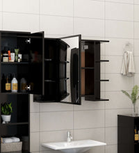 Bad-Spiegelschrank Schwarz 80x20,5x64 cm Holzwerkstoff
