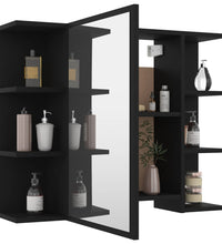 Bad-Spiegelschrank Schwarz 80x20,5x64 cm Holzwerkstoff