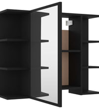 Bad-Spiegelschrank Schwarz 80x20,5x64 cm Holzwerkstoff