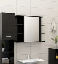 Bad-Spiegelschrank Schwarz 80x20,5x64 cm Holzwerkstoff
