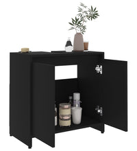 Badezimmerschrank Schwarz 60x33x61 cm Holzwerkstoff