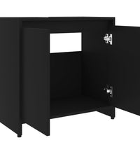 Badezimmerschrank Schwarz 60x33x61 cm Holzwerkstoff