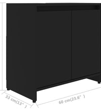 Badezimmerschrank Schwarz 60x33x61 cm Holzwerkstoff